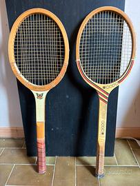 Coppia Racchette da Tennis Vintage in Legno 60/70