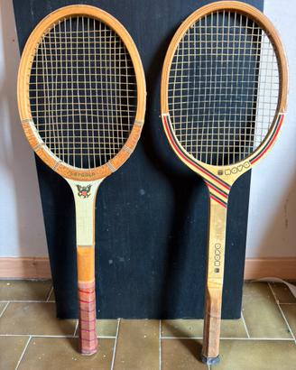 Coppia Racchette da Tennis Vintage in Legno 60/70