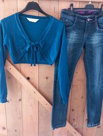 set jeans bolero bambina tg 12 anni