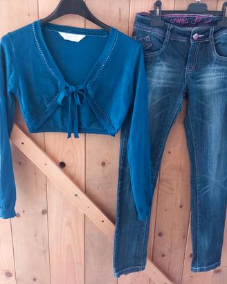 set jeans bolero bambina tg 12 anni