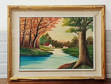 Quadro con pittura ad olio E. Mele