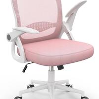 Poltrona scrivania, in rete di colore rosa