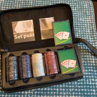 Poker portatile vintage due mazzi e fiches