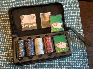 Poker portatile vintage due mazzi e fiches