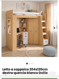 Letto soppalco armadio e scrivania ragazzi