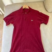 Polo Lacoste rossa taglia 3 S regular fit