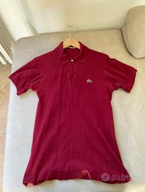 Polo Lacoste rossa taglia 3 S regular fit