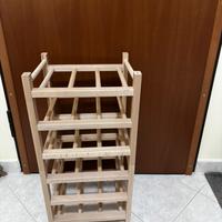 Portabottiglie, 18 scomparti, legno massiccio