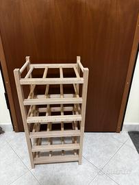 Portabottiglie, 18 scomparti, legno massiccio