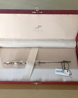 Cannuccia con pennino vintage argento