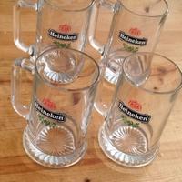 4 Bicchieri, boccali Birra Heineken (nuovi)