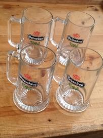 4 Bicchieri, boccali Birra Heineken (nuovi)