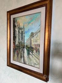 Quadro G. Monti "Vecchia Milano" Originale