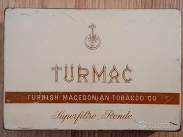 VECCHIA SCATOLA IN LATTA SIGARETTE TURMAC VINTAGE 