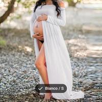 Abito bianco manica lunga per foto maternity