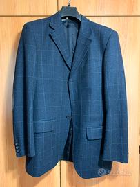 Giacca lana a quadri blu