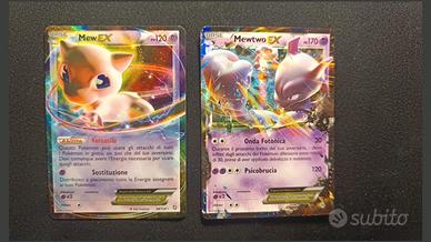 Lotto 2 carte pokemon EX Mew+Mewtwo