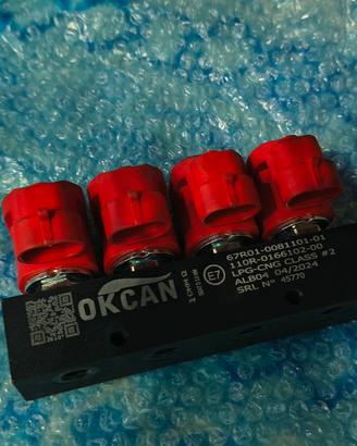 Rail Iniettori GPL/Metano OKCAN 3 Ohm - 4 Cilindri