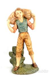 Presepe 20 cm pastore sacco in spalla CARTAPESTA