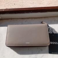 Hugo Boss portafoglio donna pelle grigio nuovo