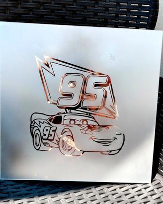 Specchio Satinato Cars - Saetta McQueen 95 (30x30)