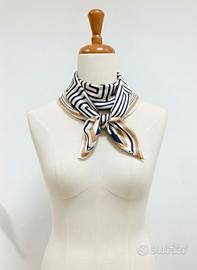Foulard Seta 100% Sciarpa Fiocco Bohemien Elegante