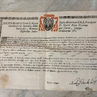 Documento reliquia Giulio Maria della Somalia