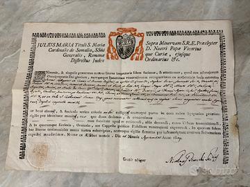 Documento reliquia Giulio Maria della Somalia