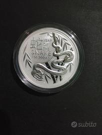 Moneta argento Australia 2025 anno del serpente