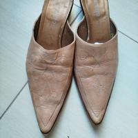 Sabot beige in pelle