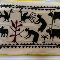 Telo indiano con scene campestri