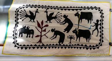 Telo indiano con scene campestri