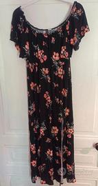 Vestito nero lungo a fiori H&M