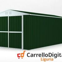 Box garage auto in Acciaio 327x611 verde scuro