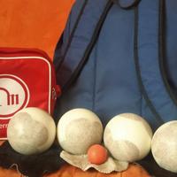 Bocce professionali, boccino, scarpe con custodia