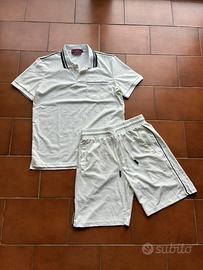 Completo Polo & Shorts Embossed Bianco 👕