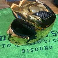 Casco moto MTHELMET   (L)  street fighter   oro