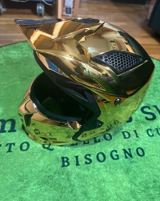 Casco moto MTHELMET   (L)  street fighter   oro