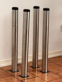 Gambe da tavolo regolabili in metallo cromato
