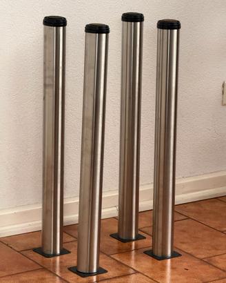 Gambe da tavolo regolabili in metallo cromato