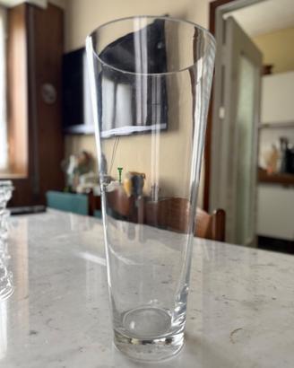 Vaso in vetro di forma conica h 43cm