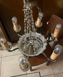 Lampadario di cristallo d epoca