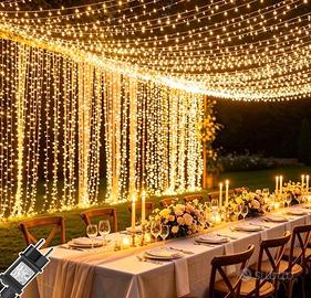 Cozymeow Luci Esterno Cascata 600 LED 6x3m Tenda