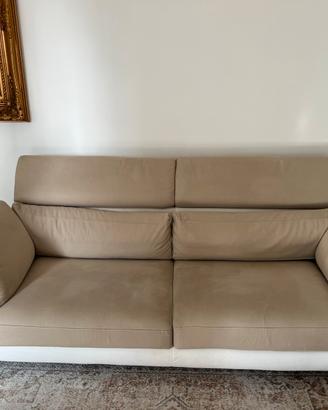 Divano Poltrone e Sofà bicolore beige e bianco