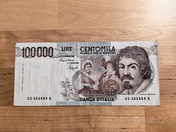 Lire - banconota da 100.000  lire