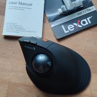 ProtoArc Mouse Bluetooth Trackball Verticale, nero