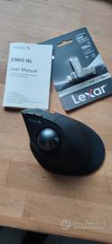 ProtoArc Mouse Bluetooth Trackball Verticale, nero
