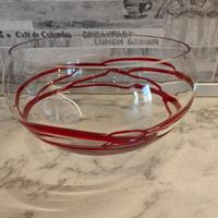 vas0 cristall0 con dec0razione rossa 24 cm nuovo