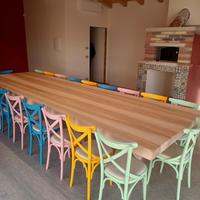 Tavolo Taverna legno massiccio cortecciato 