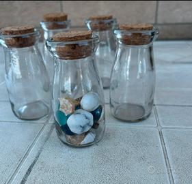 20 Vasetti in vetro con tappo in sughero.